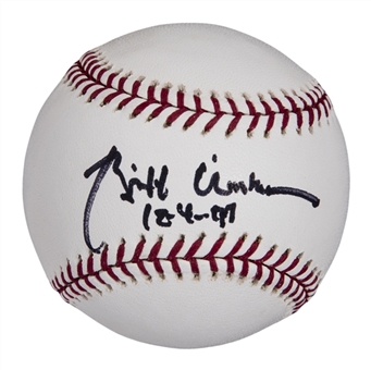 Bill Clinton Signed & Inscribed OML Selig Baseball (JSA) 
